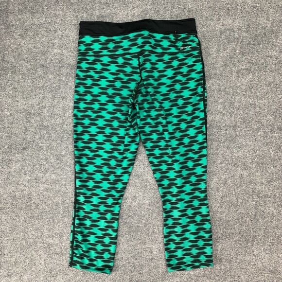 Nike Relay Printed Cropped Legging Women M Green Stretch Dri Fit Drawstring Pant - Picture 8 of 13